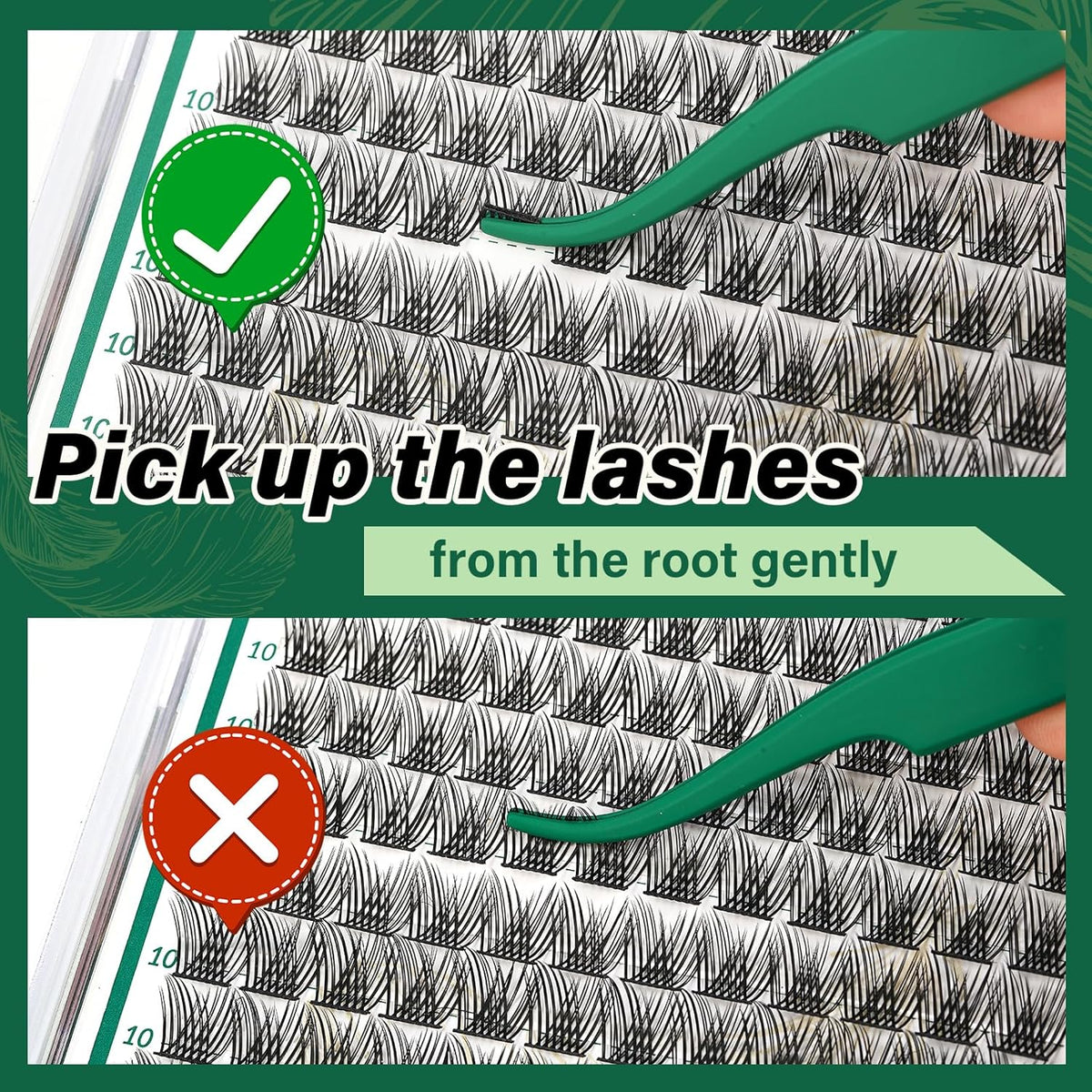 KEYYOU Lash Clusters 144pcs Individual Lashes D Curl 16mm Eyelash Clusters Super Lightweight Air