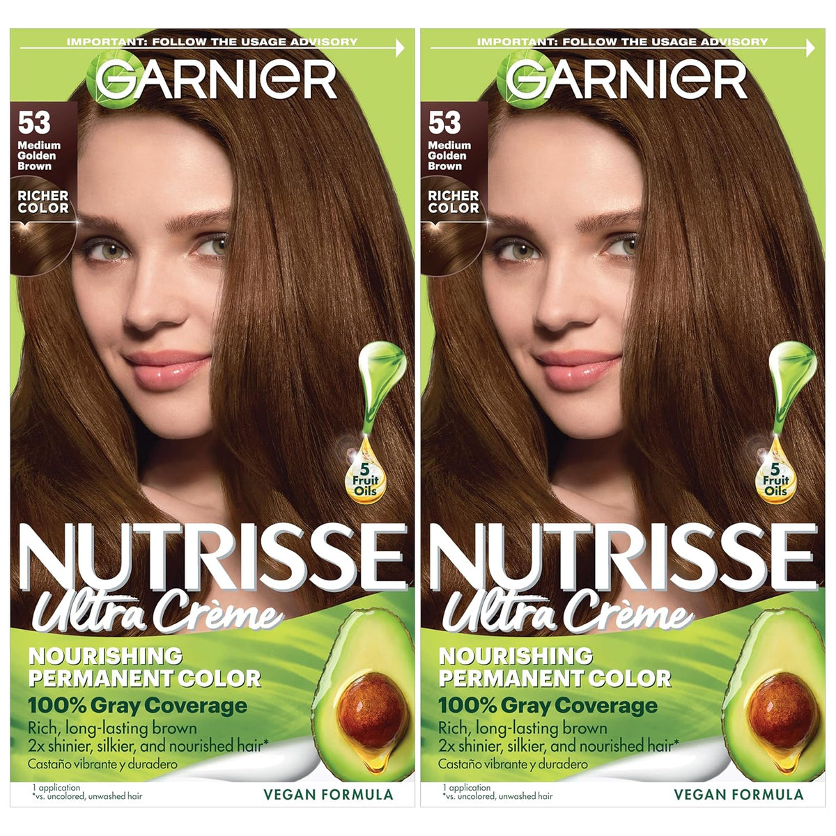 Garnier Hair Color Nutrisse Nourishing Creme, 53 Medium Golden Brown (Chestnut) Permanent Hair Dye