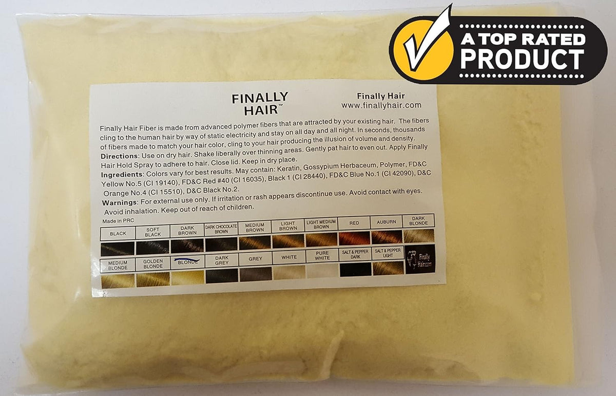 Finally Hair Building Fiber Refill 100 Grams Light Blonde Hair Loss Concealer by Finally Hair