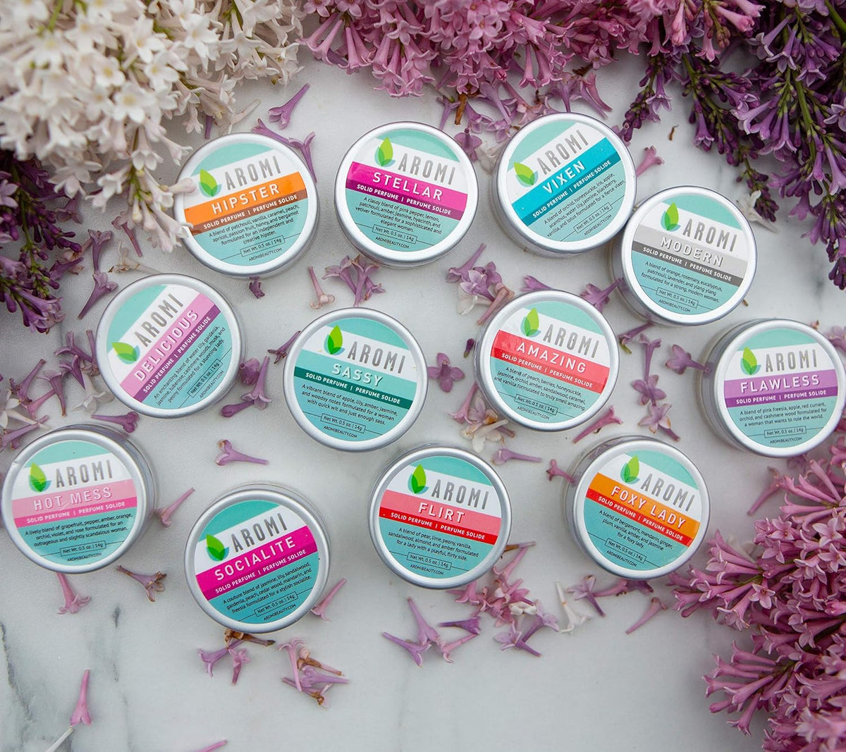 Aromi Delicious Solid Perfume | Honeysuckle, Tuberose, and Gardenia Fragrance, Vegan, Cruelty-free