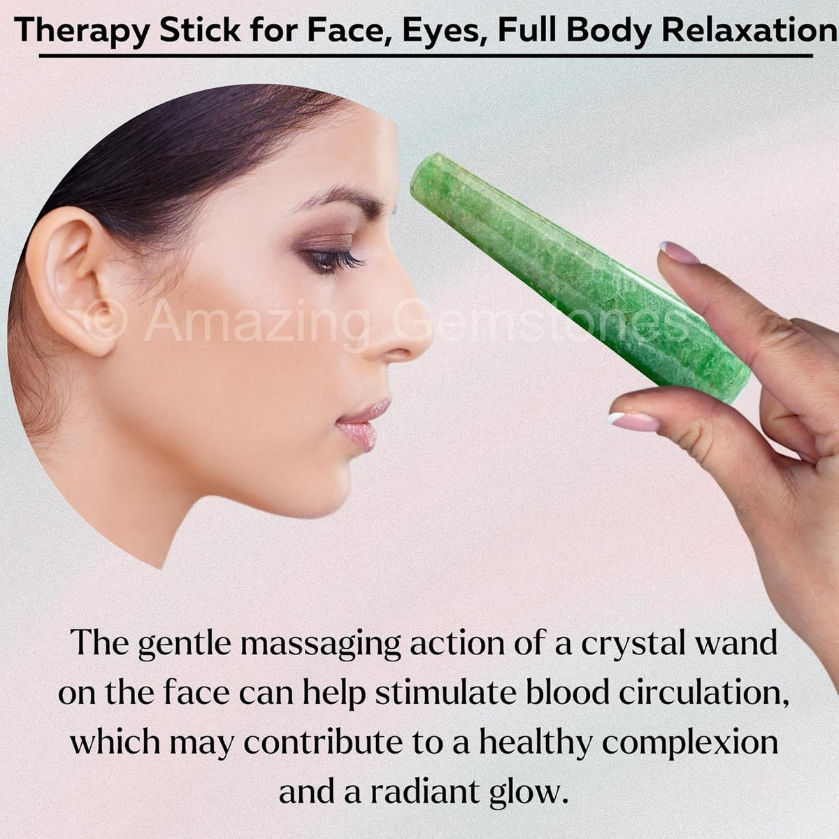 Amazing Gemstone Green Strawberry Quartz Crystal Wand Massage Stick - Pelvic Wand Gua Sha for