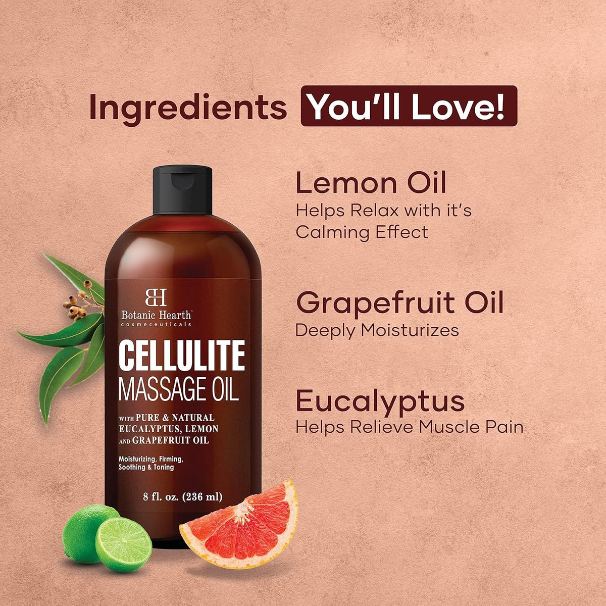 Botanic Hearth Anti Cellulite Massage Oil | Cellulite Oil for Thighs and Butt Firming | Unique