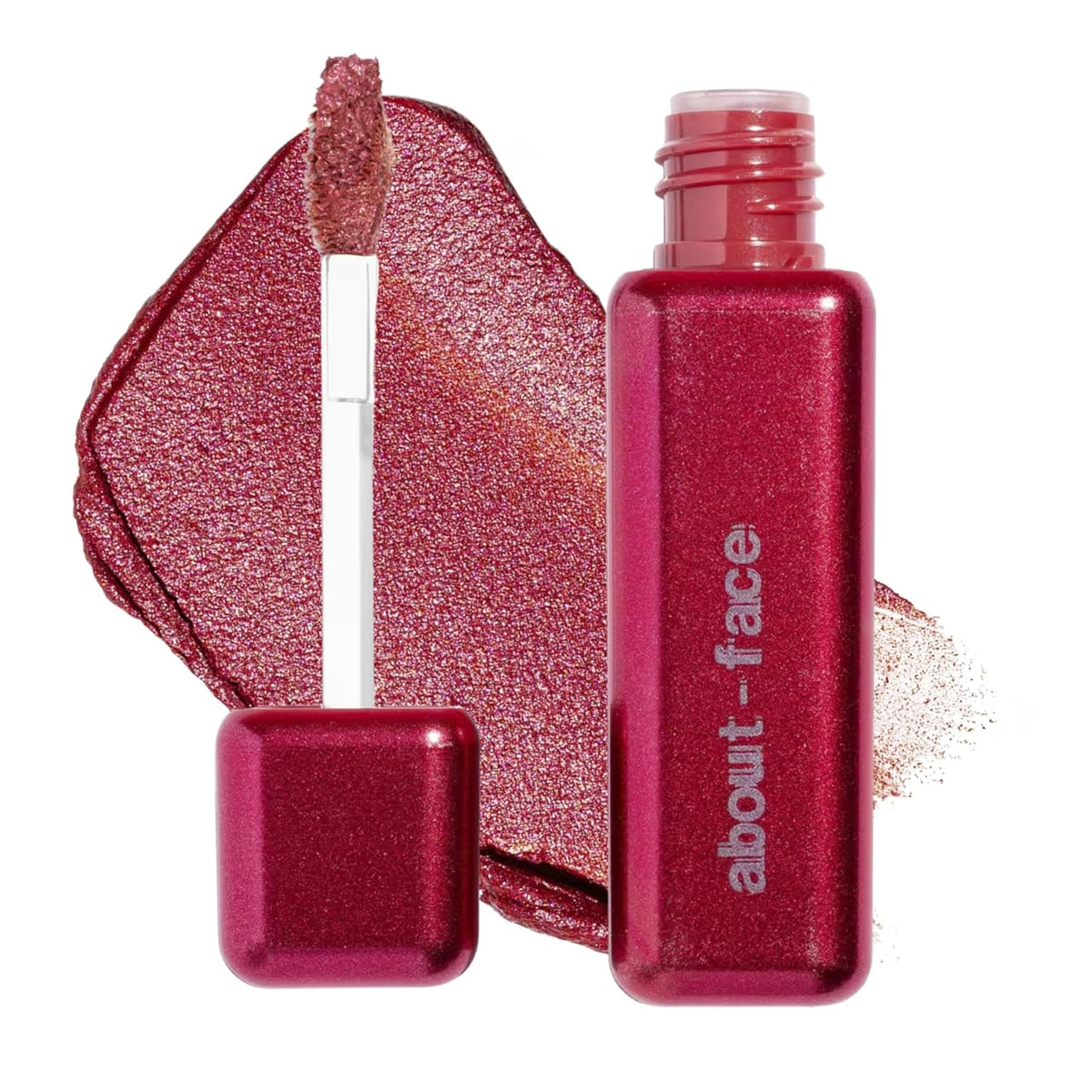 aboutface Fractal Glitter Eye Paint Cherie – Smudge-Proof, Long-Lasting Liquid Eyeshadow – Intense