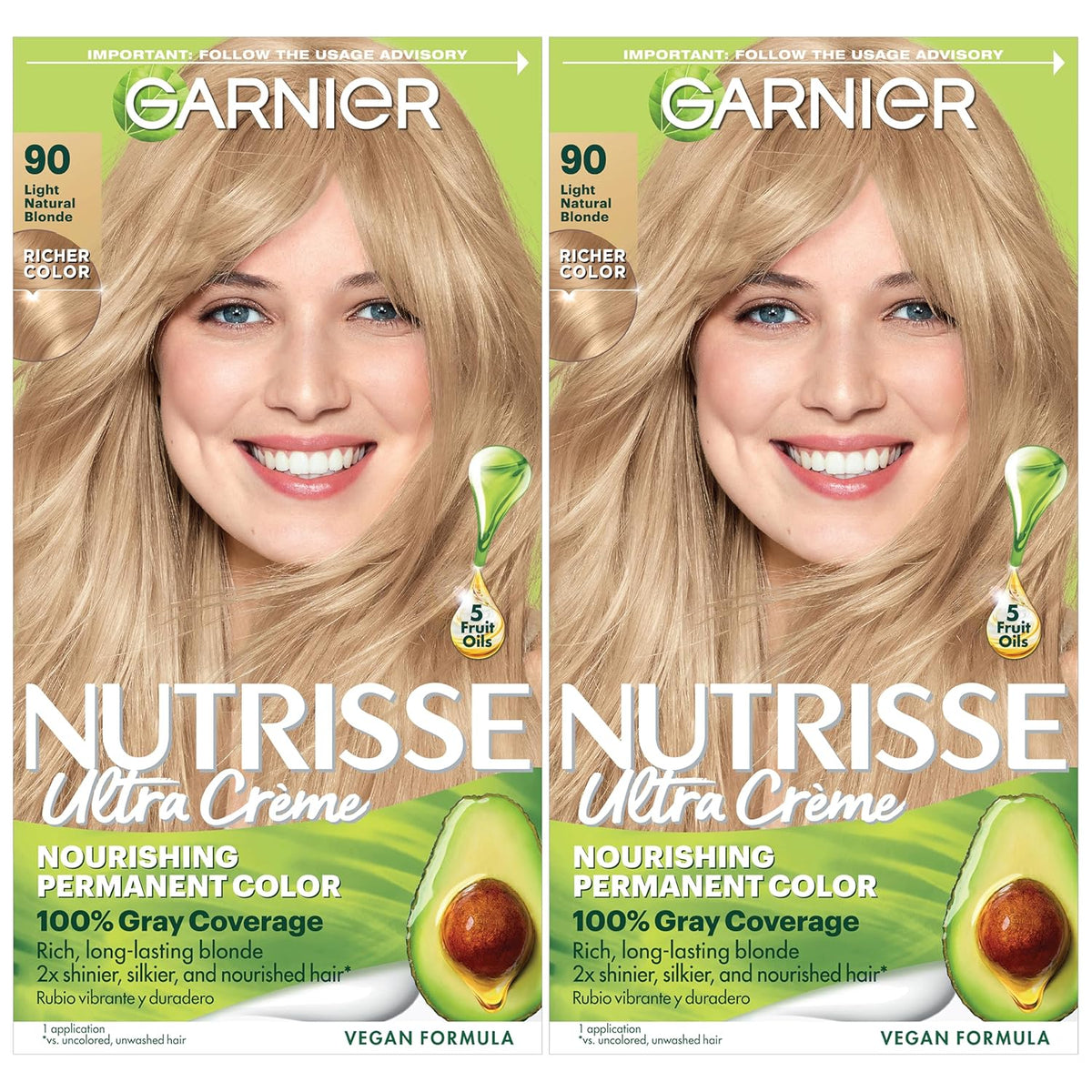 Garnier Hair Color Nutrisse Nourishing Creme, 90 Light Natural Blonde (Macadamia) Permanent Hair