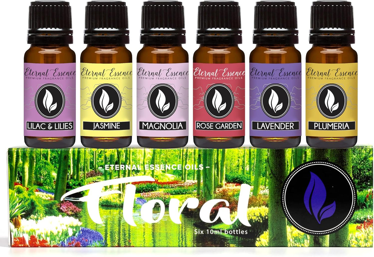 Eternal Essence Oils Floral Set of 6 Premium Fragrance Oils - Lavender, Lilac Lillies, Jasmine
