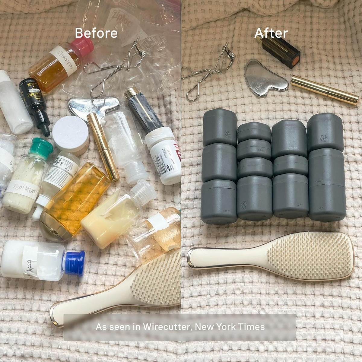 Cadence Travel Containers - Full Skincare Set - Magnetic Containers with Lids,Carry On Travel