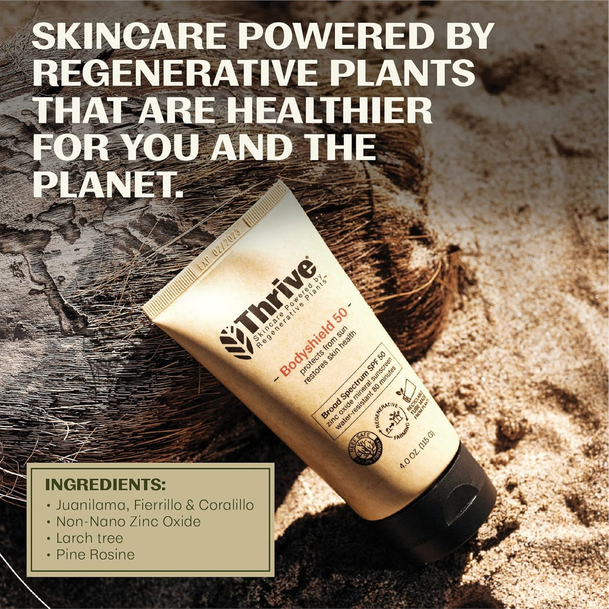 Thrive Natural Care Reef Safe Sunscreen SPF50 - Hawaii 104 Reef Act Compliant - Mineral Sunscreen