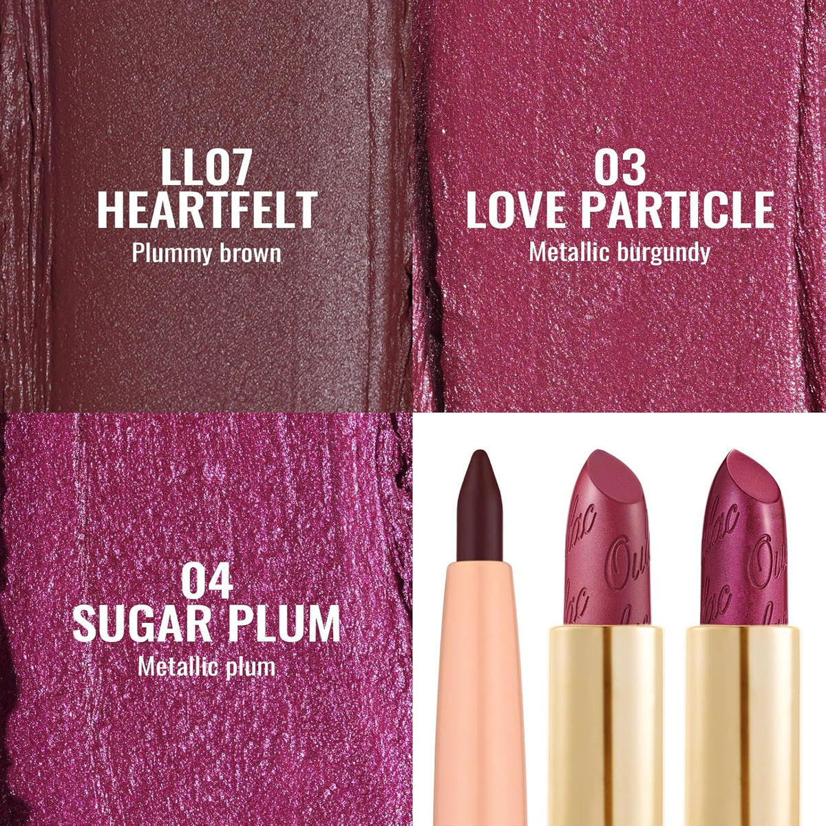 Oulac Red Lipstick & Lipliner Set High Impact Lipcolor with Moisturizing Formula, Vegan Beauty