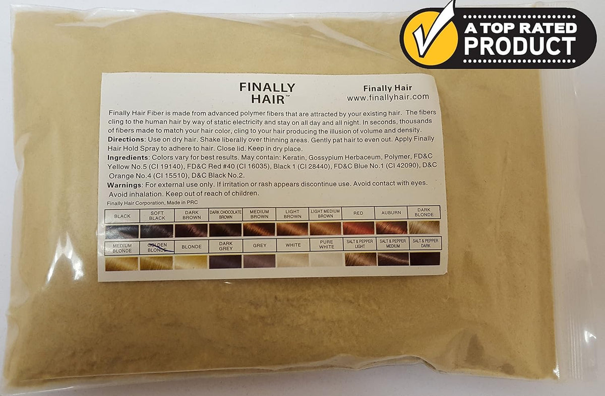 Finally Hair Building Fiber Refill 100 Grams Golden Blond Hair Loss Concealer by Finally Hair