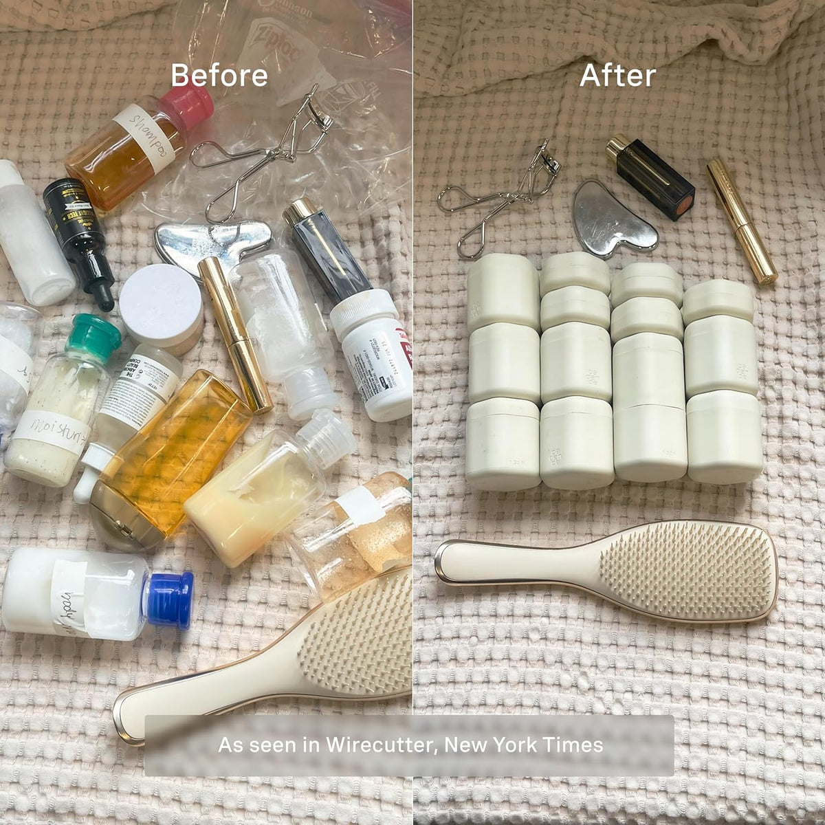 Cadence Travel Containers - Core Skincare Set - Magnetic Containers with Lids,2 Small (0.56oz) & 3