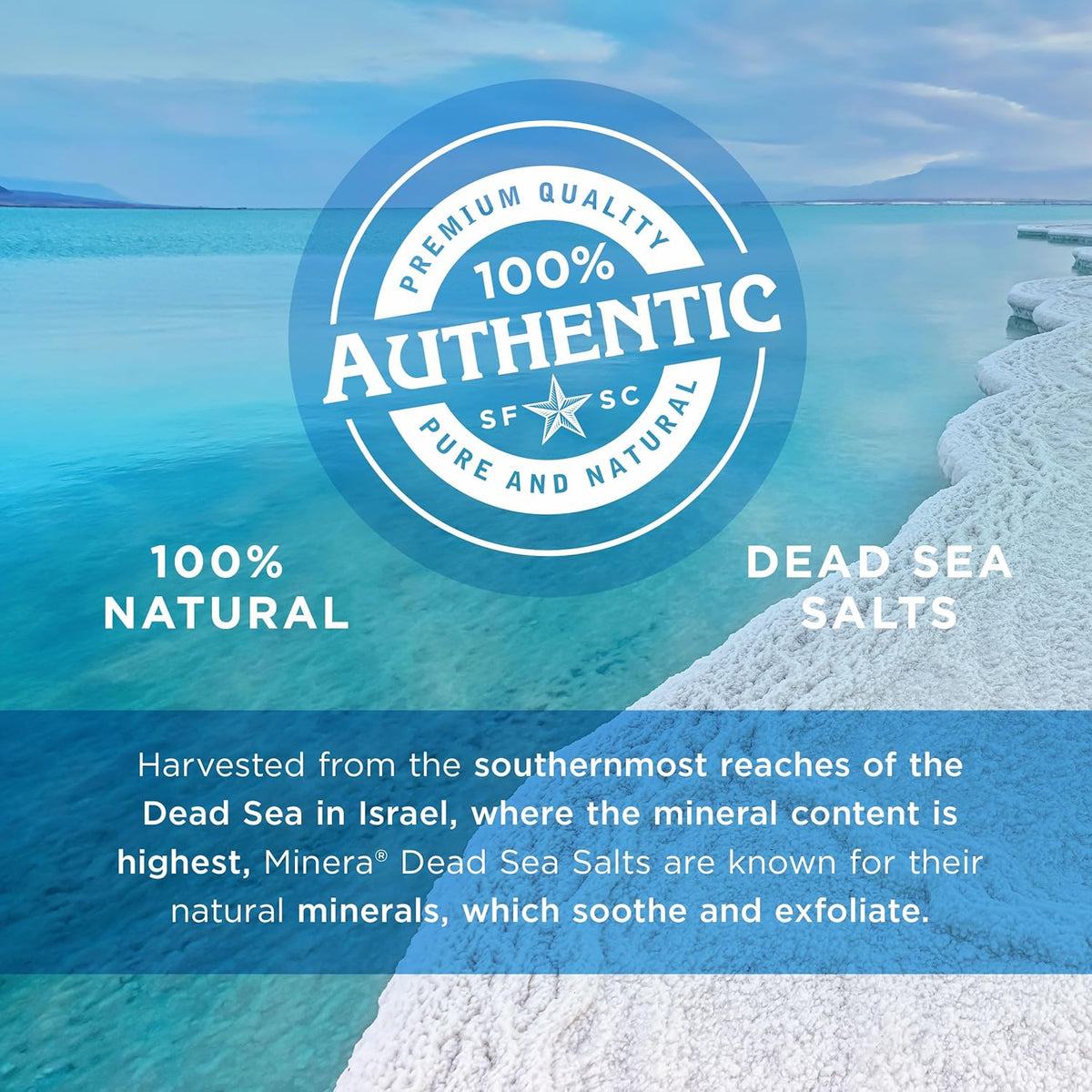 Minera Fine Grain Dead Sea Salt for Bath & Soaking – 19 lbs, Fast-Dissolving, 100% Pure & Natural