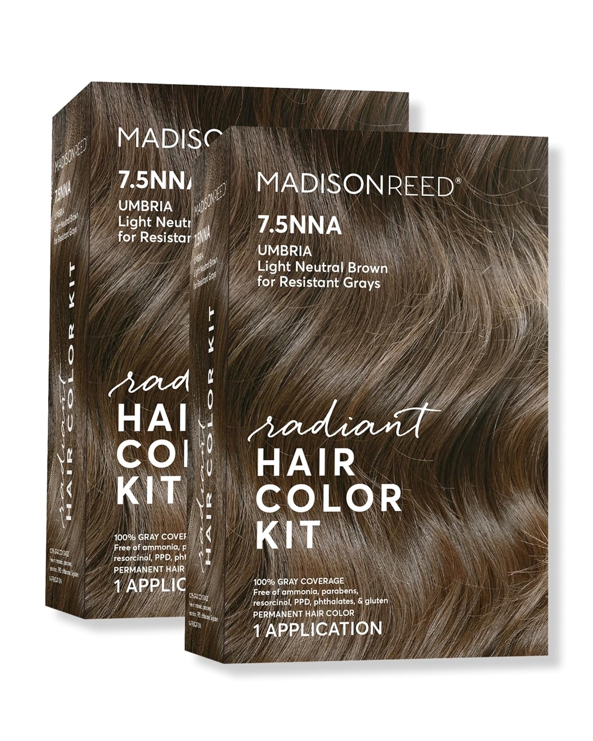 Madison Reed Radiant Hair Color Kit | 7.5NNA Light Neutral Brown (Umbria Brown) 100% Maximum Gray