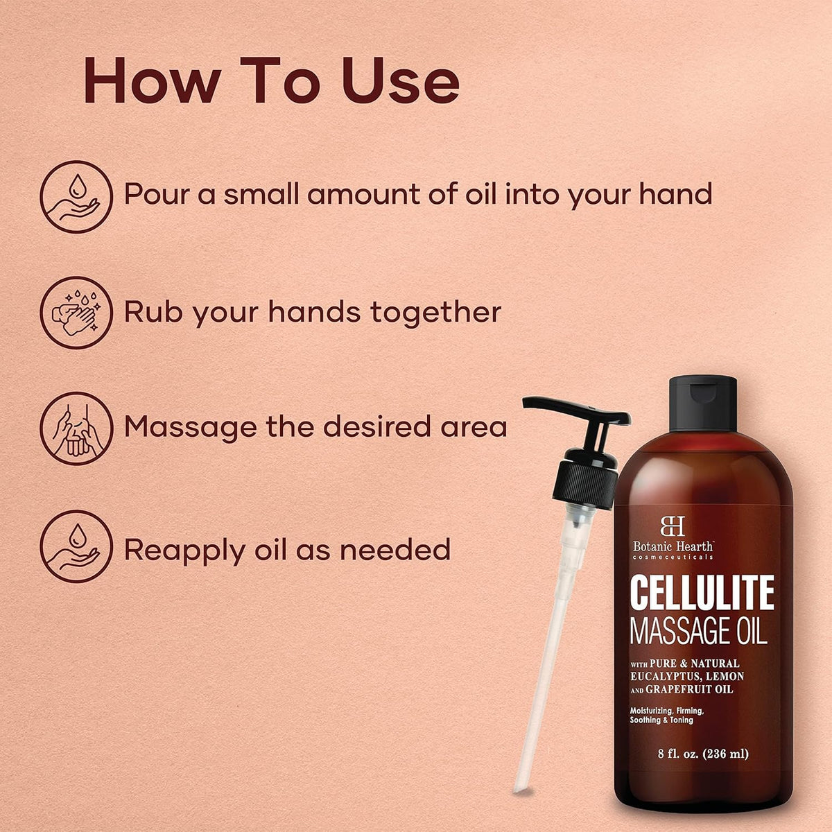 Botanic Hearth Anti Cellulite Massage Oil | Cellulite Oil for Thighs and Butt Firming | Unique