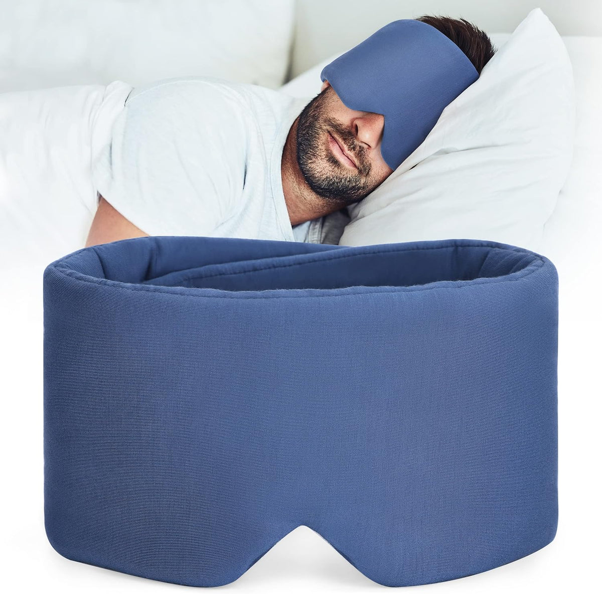 FRESHME Pure Handmade Cotton Sleep Mask - Blackout Eye Mask with Adjustable Velcro Soft and