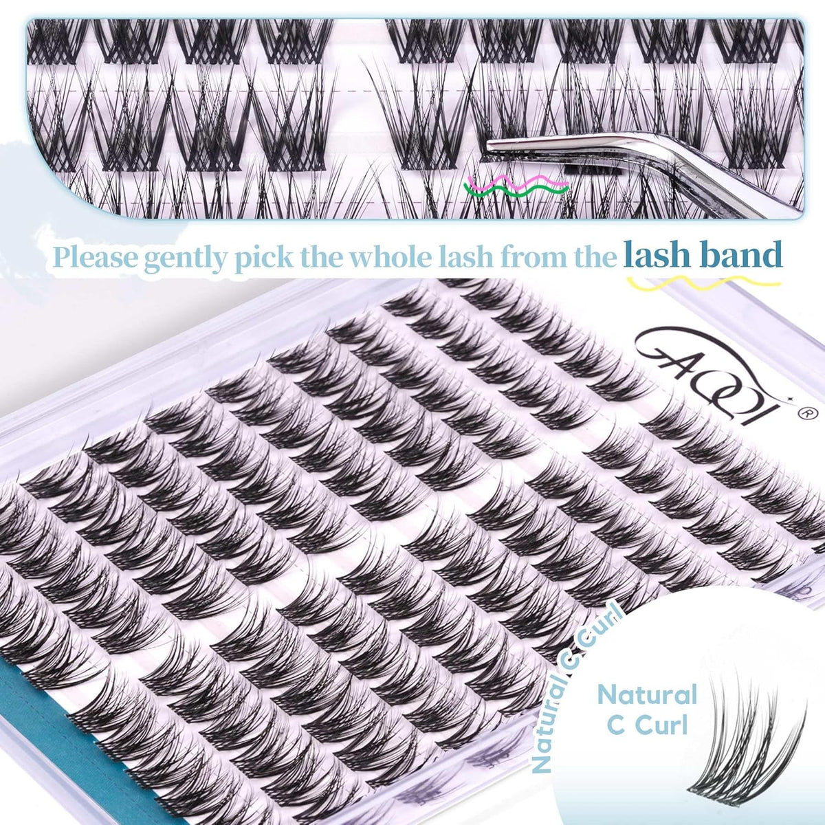 GAQQI Lash Clusters Volume & Wispy Eyelash Clusters 10-14mm Cluster Lashes 120PCS, Cluster Eyelash