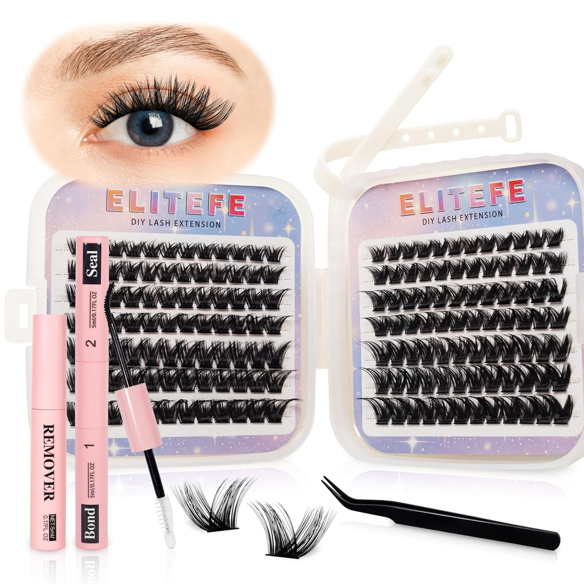 Lash Extension Kit DIY Lash Clusters Kit Eyelash Extensions Individual Lashes Extensions with