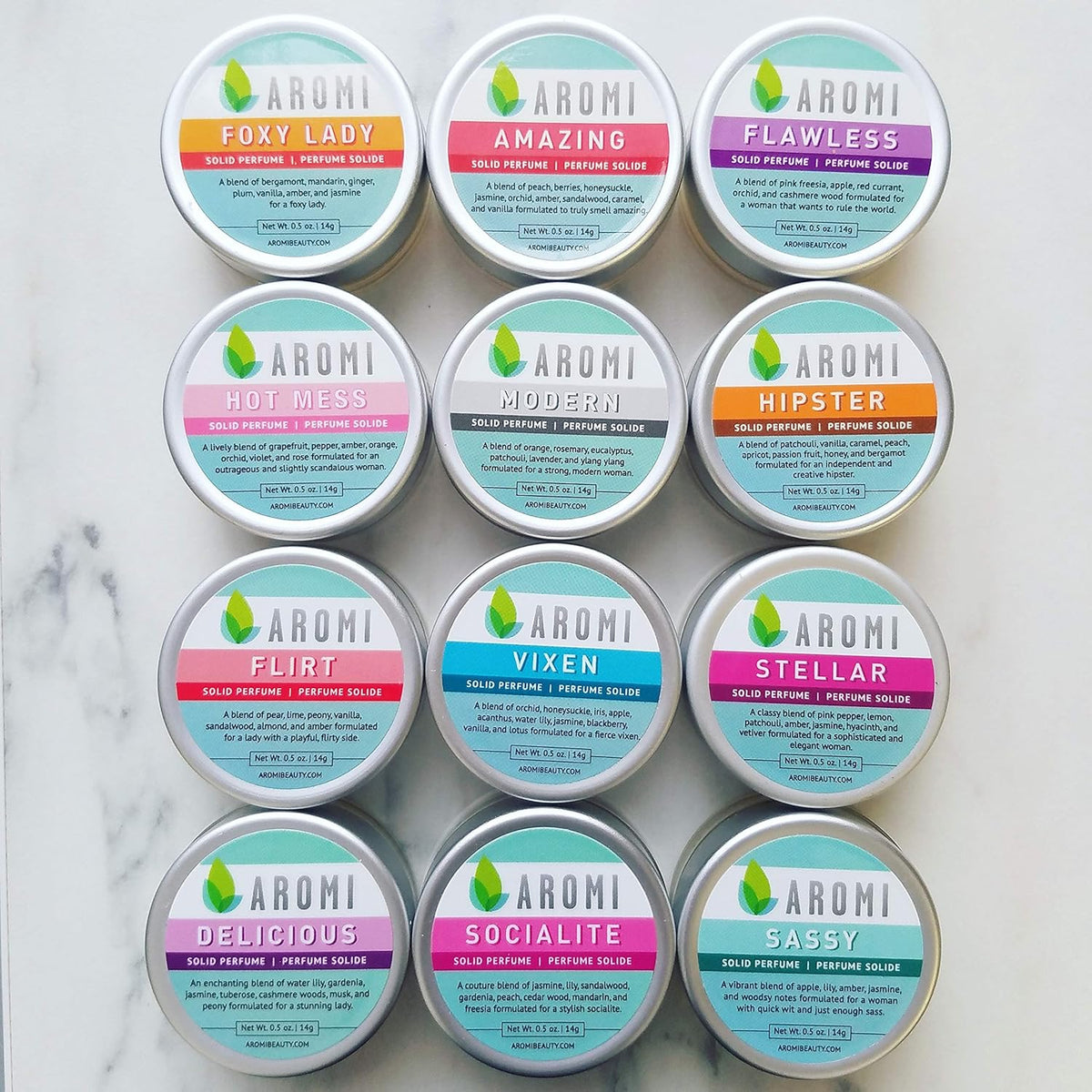 Aromi Sassy Solid Perfume | Fresh, Fruity Fragrance, Vegan, Cruelty-free, Clean Scent, Apple