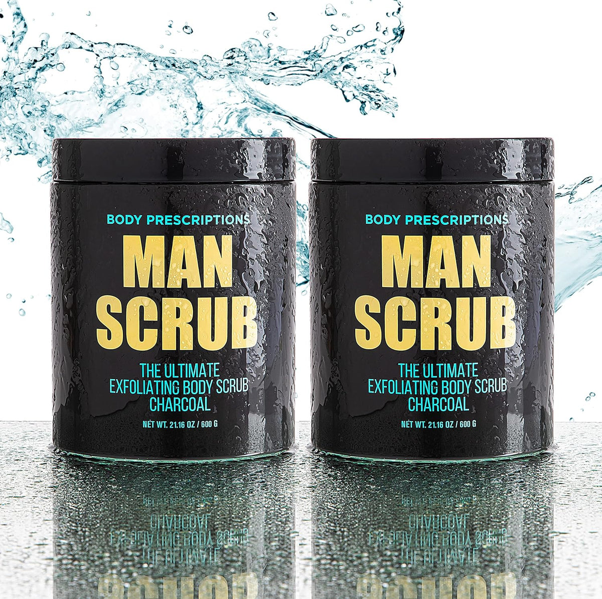 Body Prescriptions Men’s Exfoliating Body Scrub – Ultimate Skin Cleansing Wash in Jar with