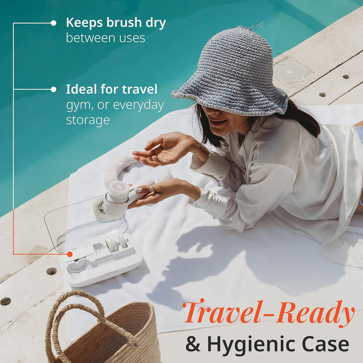 Vanity Planet Raedia 2.0 Facial Cleansing Brush, 4 Interchangeable Brush Heads, White - Daily