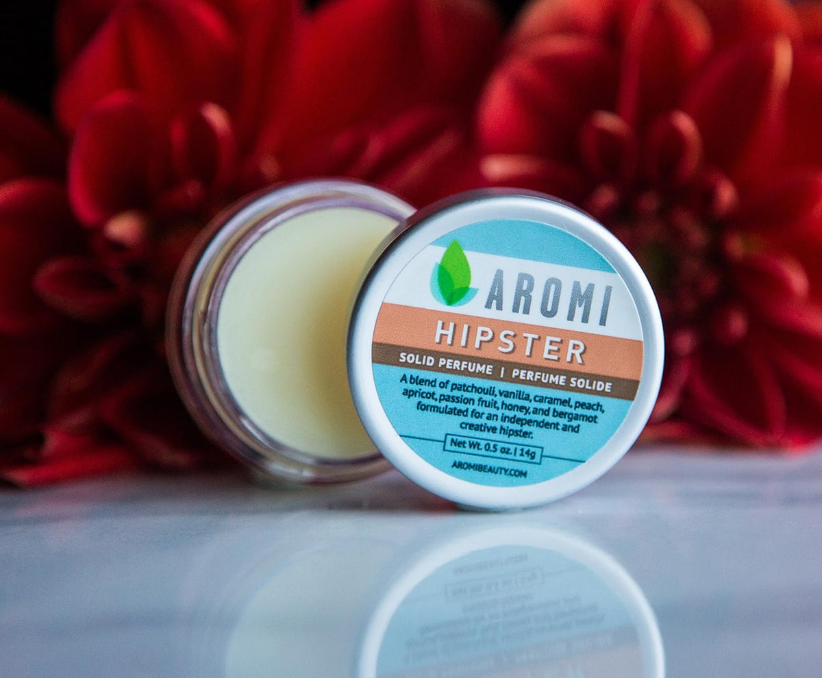 Aromi Hipster Solid Perfume | Earthy, Fruity Fragrance, Vegan, Cruelty-free, Patchouli, Vanilla