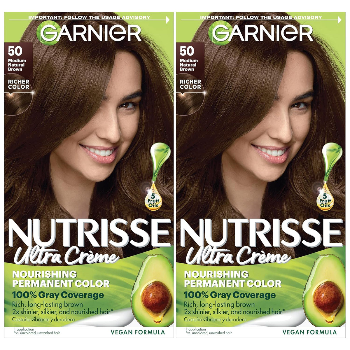 Garnier Hair Color Nutrisse Nourishing Creme, 50 Medium Natural Brown (Truffle) Permanent Hair Dye