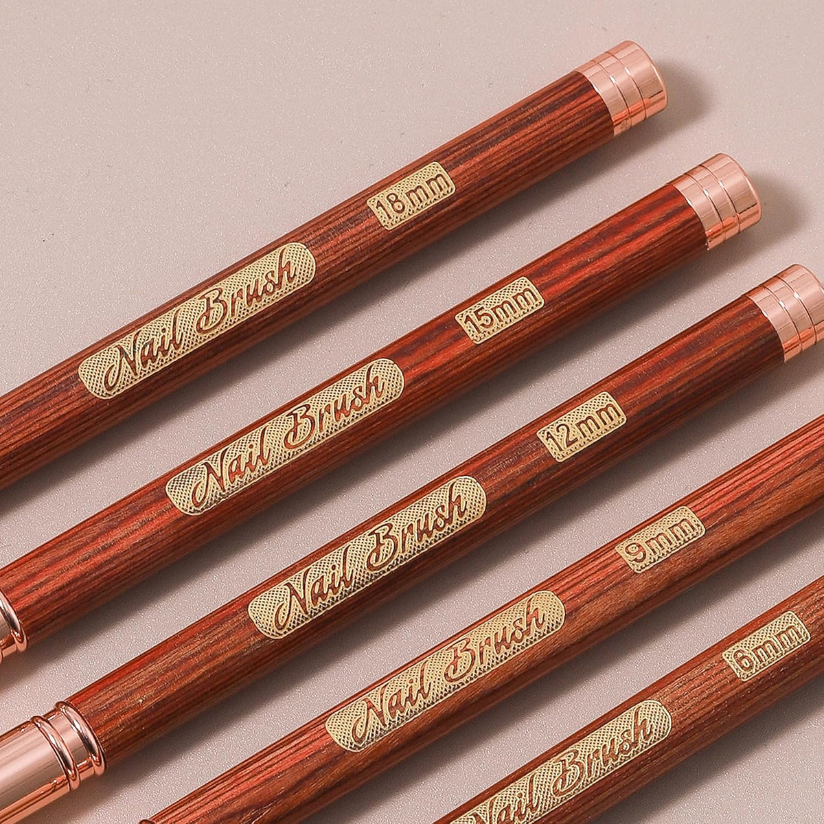 Wooden Nail Art Brushes, 5Pcs Nail Art Liner Brushes, Painting Art Design Brush Set Nail Dotting
