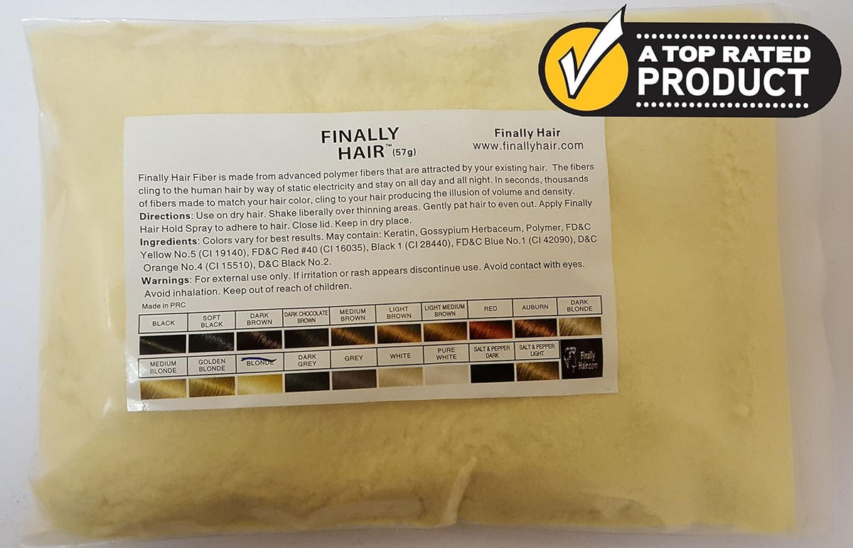 Finally Hair - Blonde 50 Gram Hair Filler Fibers to Cover Grey Roots and Refill Your Existing