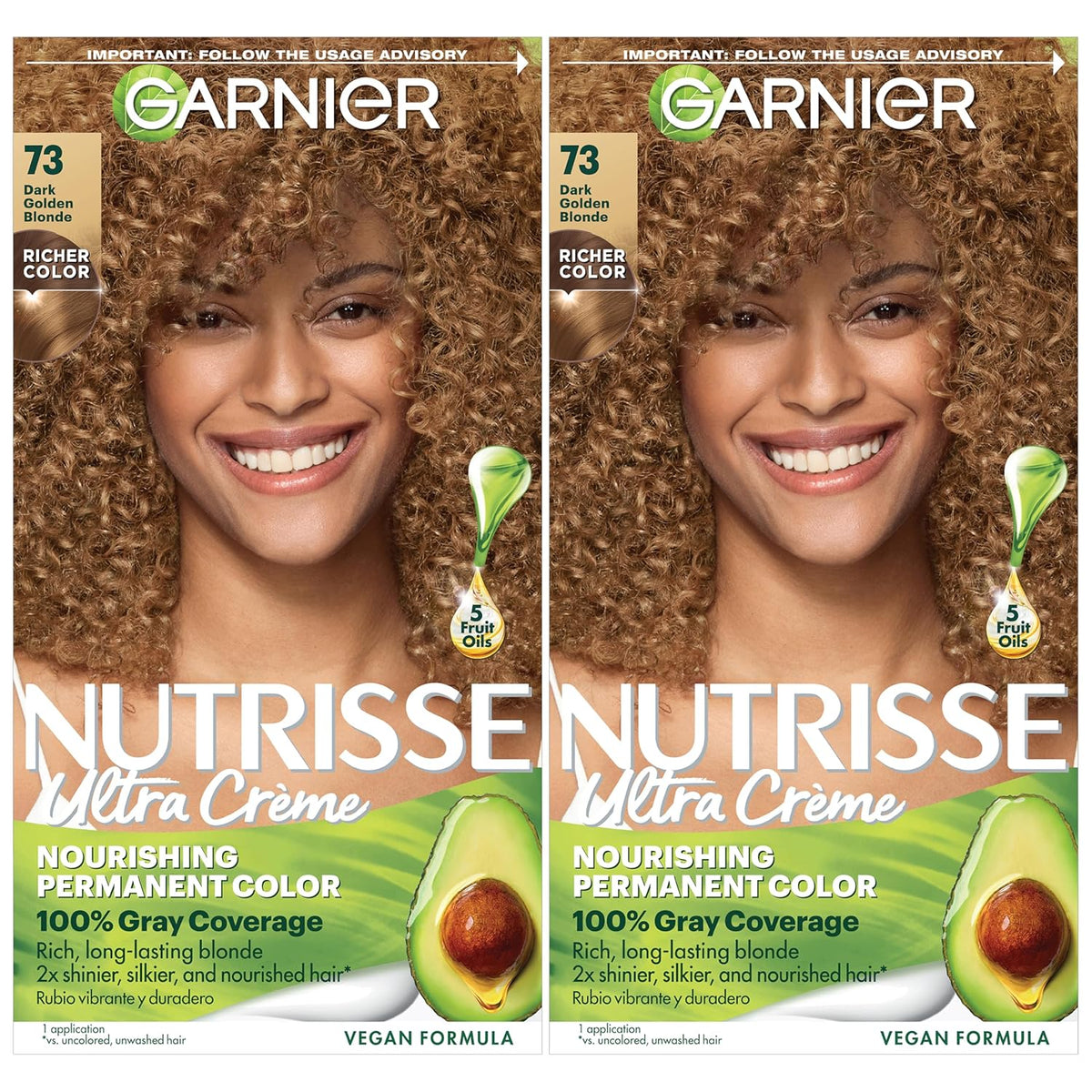 Garnier Hair Color Nutrisse Nourishing Creme, 73 Dark Golden Blonde (Honey Dip) Permanent Hair Dye