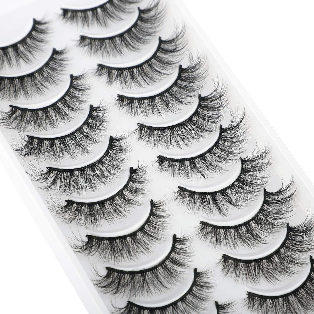 JIMIRE Fake Eyelashes Natural Look Fluffy Wispy False Lashes Cat-Eye Lashes with Thin Band