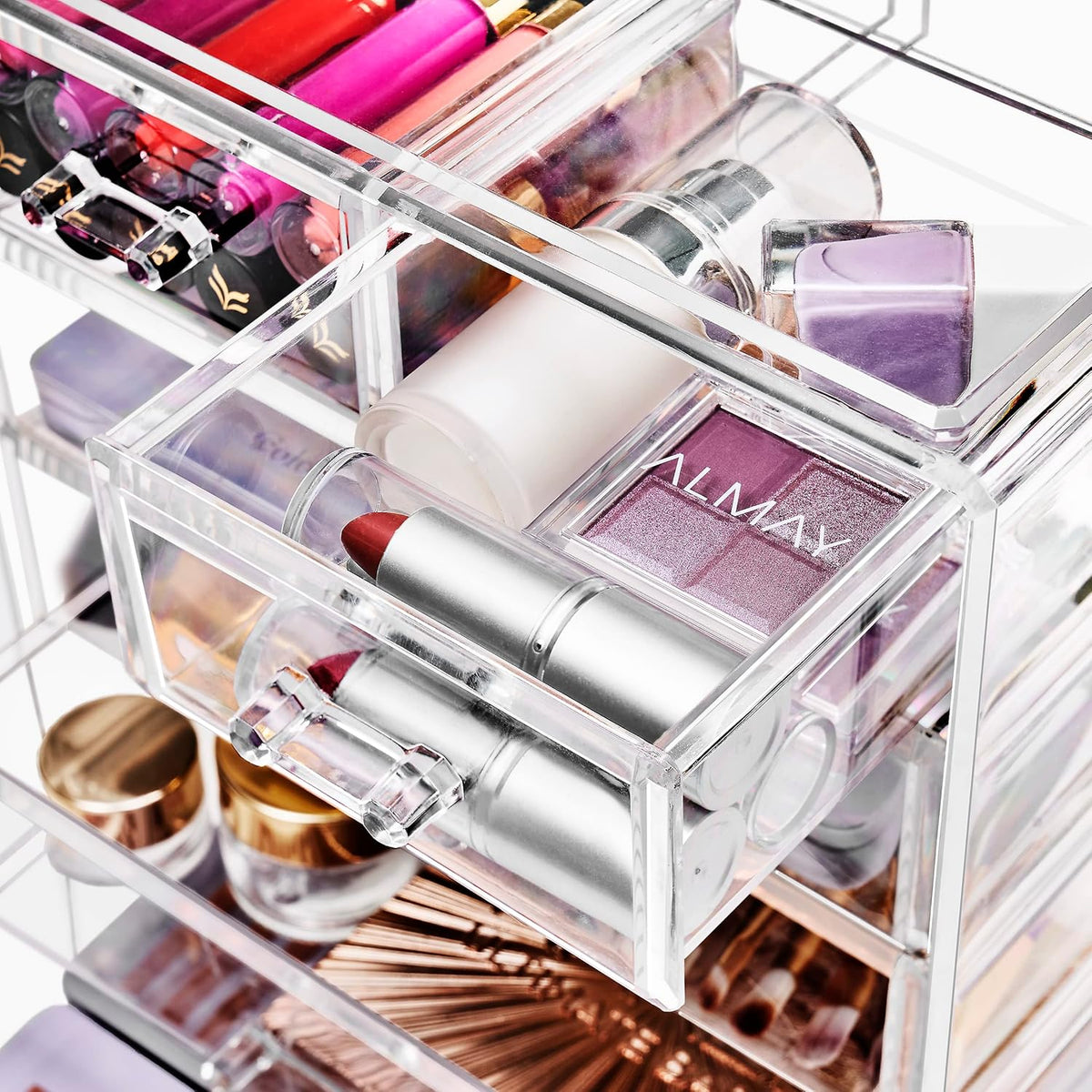 Sorbus Acrylic Makeup Organizer Set, 6-Drawer Vanity & Countertop Cosmetic Storage with Small &
