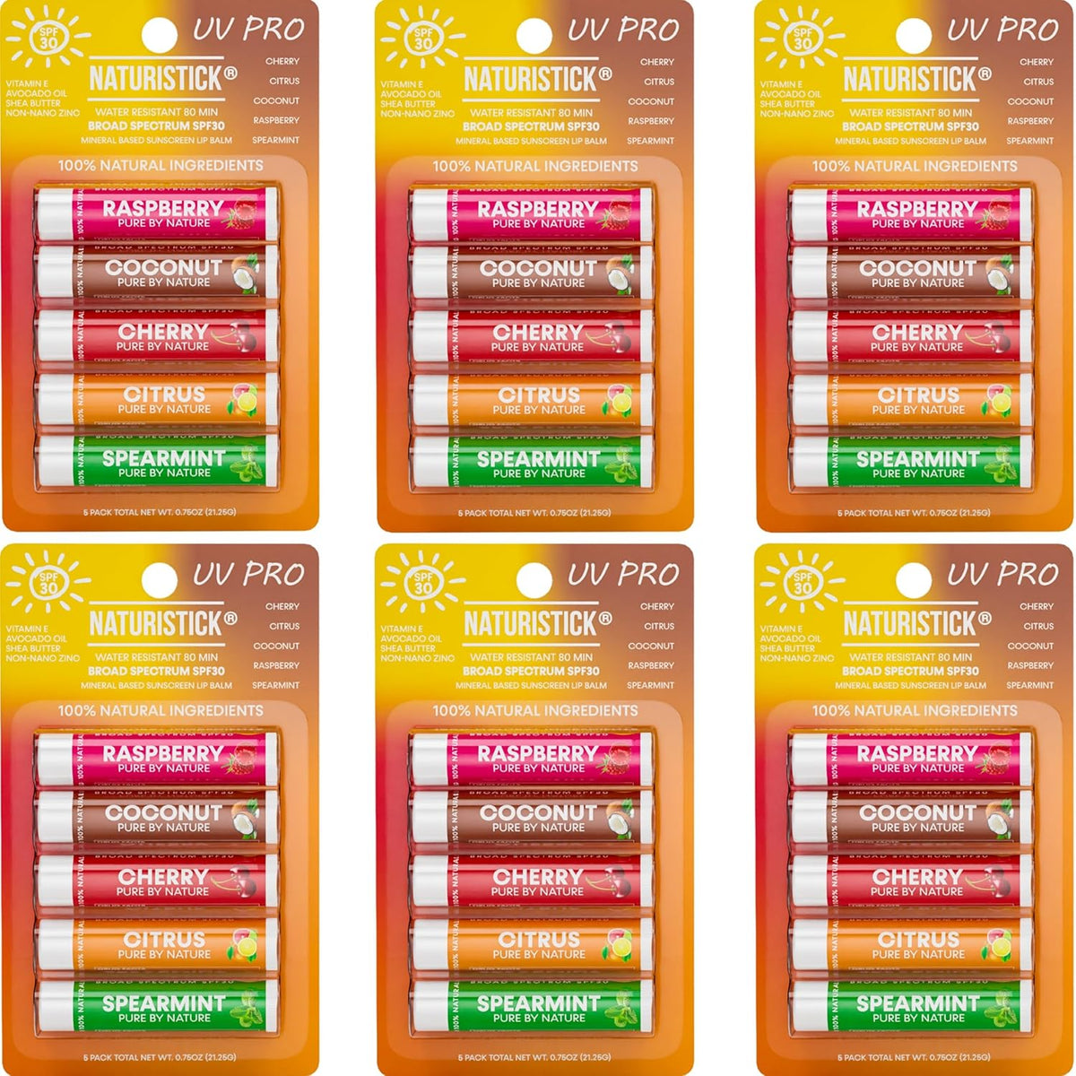 Naturistick SPF 30 Vegan Lip Balm – Mineral Sunscreen (Zinc Oxide) | Broad Spectrum UVA/UVB | 100%