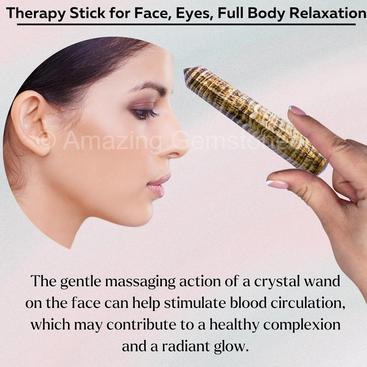 Amazing Gemstone Aragonite Crystal Wand Massage Stick - Pelvic Wand Gua Sha for Adults - Crystals