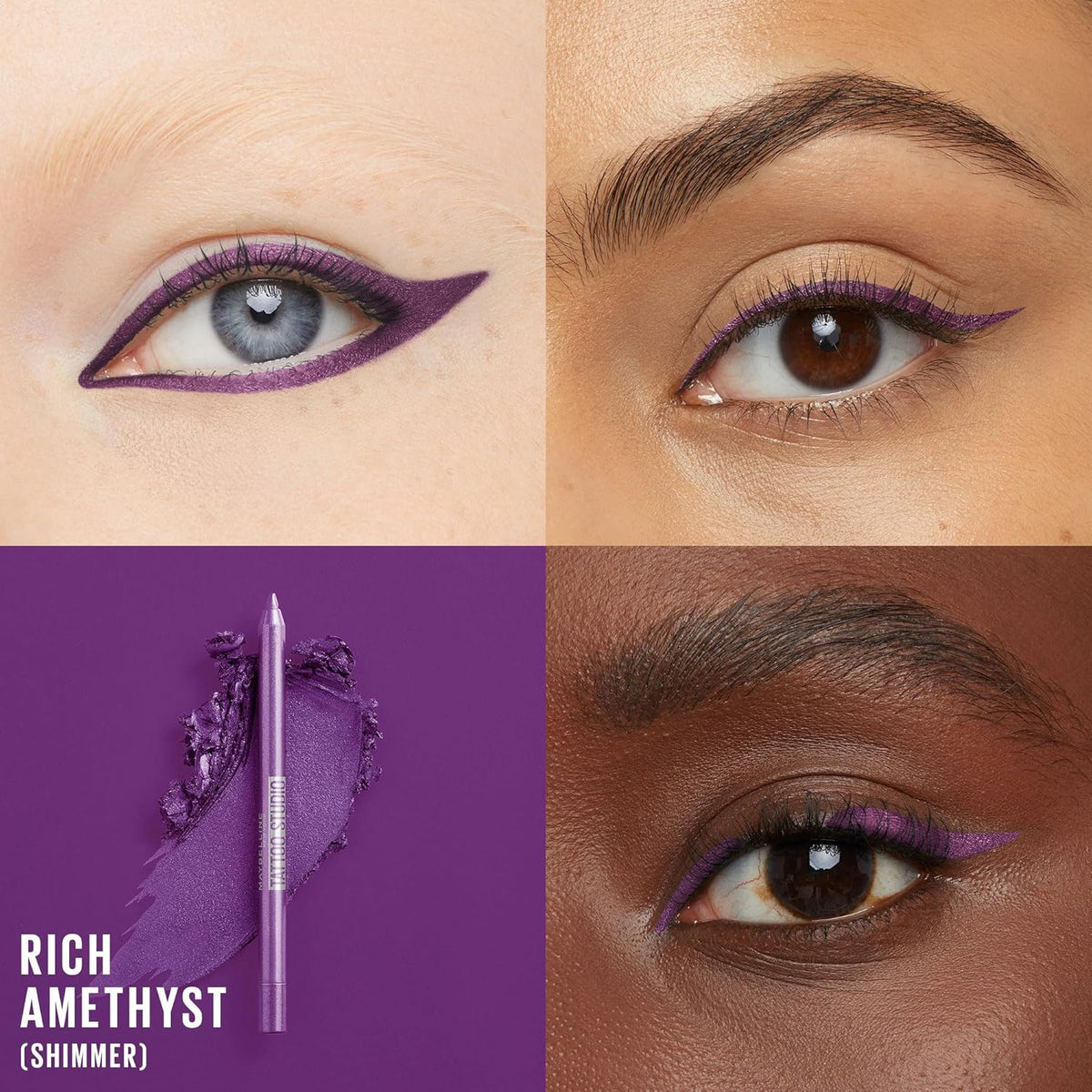 Maybelline TattooStudio Long-Lasting Sharpenable Eyeliner Pencil, Glide on Smooth Gel Pigments with
