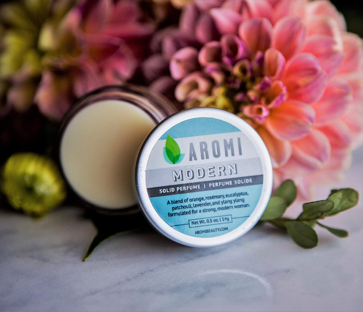 Aromi Modern Solid Perfume | Earthy Fragrance, Rosemary, Eucalyptus, & Ylang Ylang Scent, Vegan