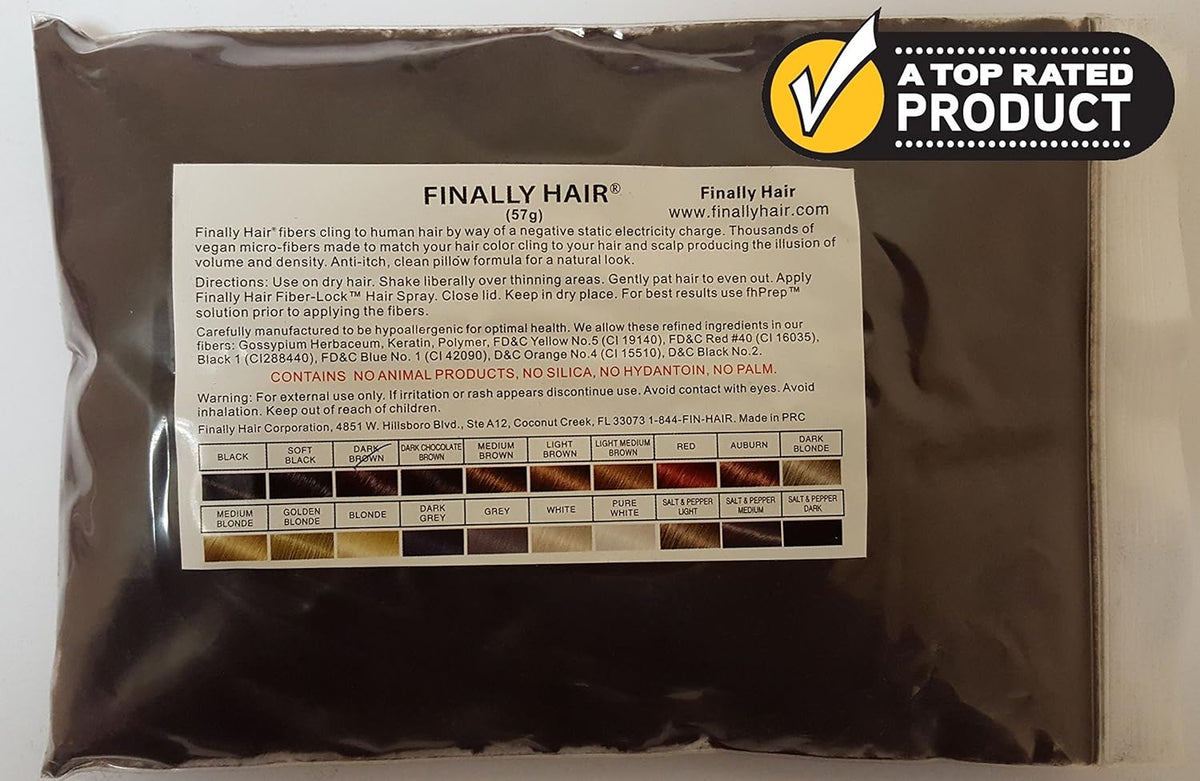 Hair Building Fibers - Dark Brown 50 Gram Refill for Existing Bottle. Hair Filler for Darkest Brown
