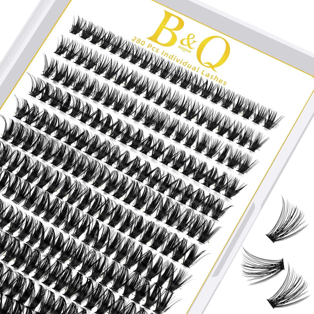 B&Qaugen Lash Clusters 50D-D-14mm Individual Lashes 280 Clusters False Eyelash 30D 40D 50D Lash