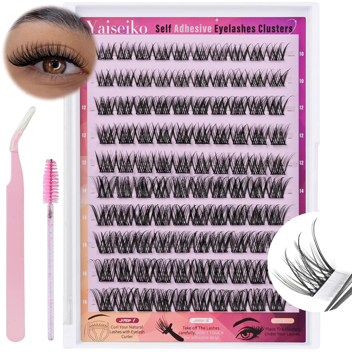 Self Adhesive Eyelashes Clusters Wispy Eyelash Extension Self Adhesive Eyelashes Reusable Press on