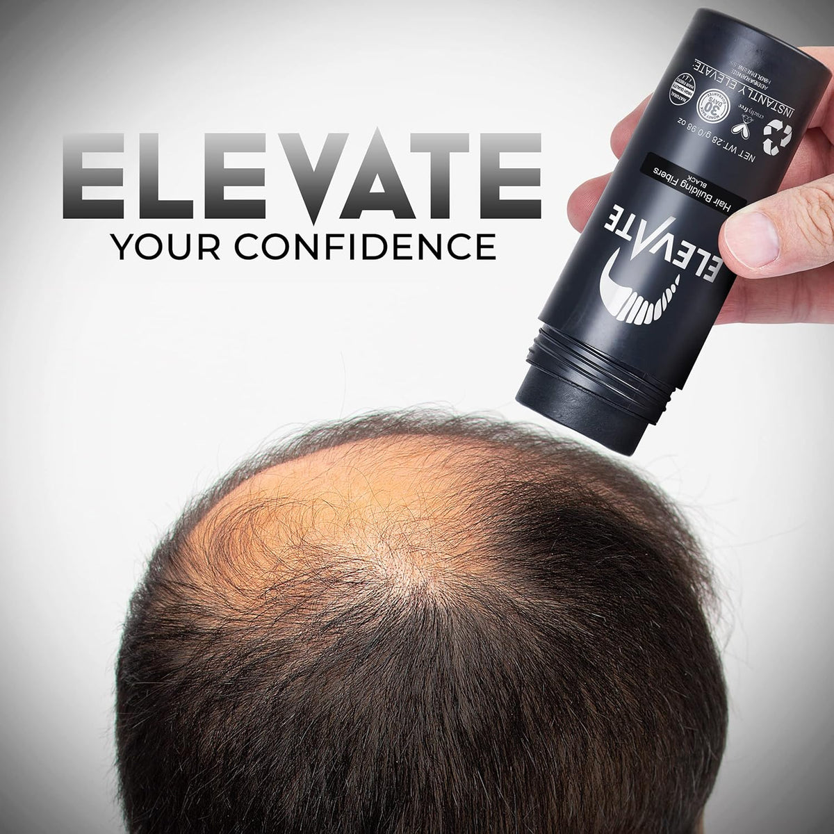 ELEVATE Hair Fibers for Thinning Hair Large Size 40g Bottle - 100% Natural Undetectable Keratin