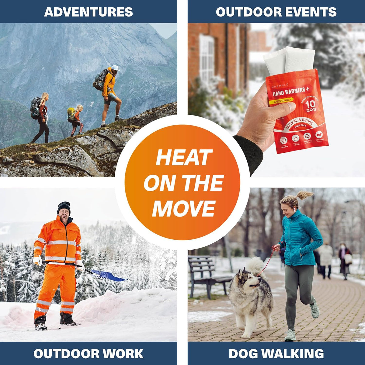 Bramble Hand Warmers Disposable Value Pack (2 Warmers per Pack) Pocket Warmers for Hiking, Outdoor