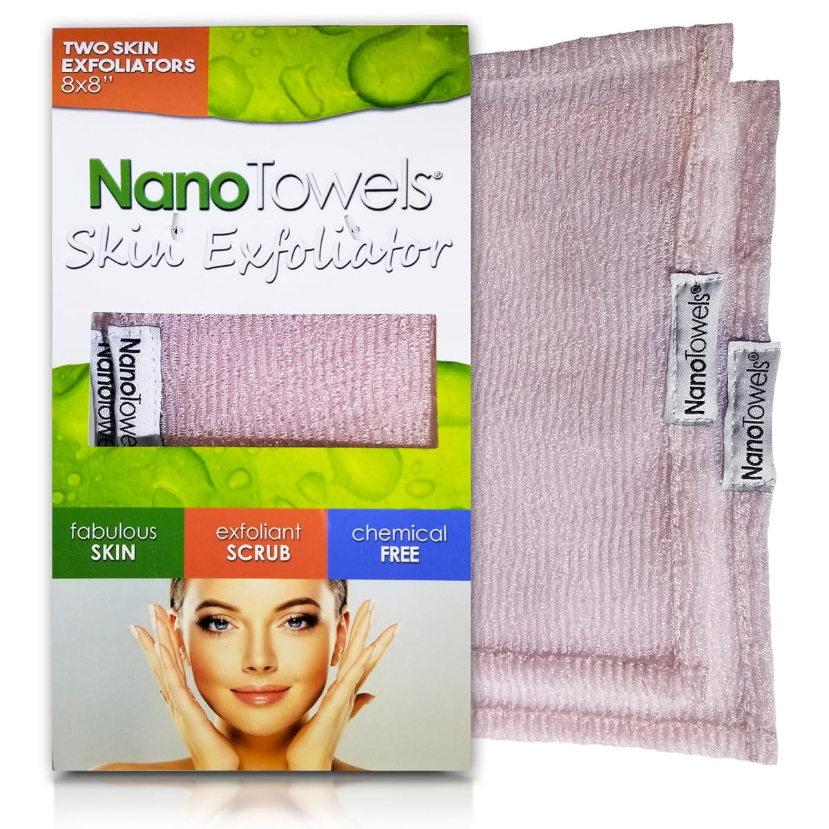 Nano Towels Skin Exfoliating Cleanser | Personal Microdermabrasion Face Wash, Pore Toner & Body