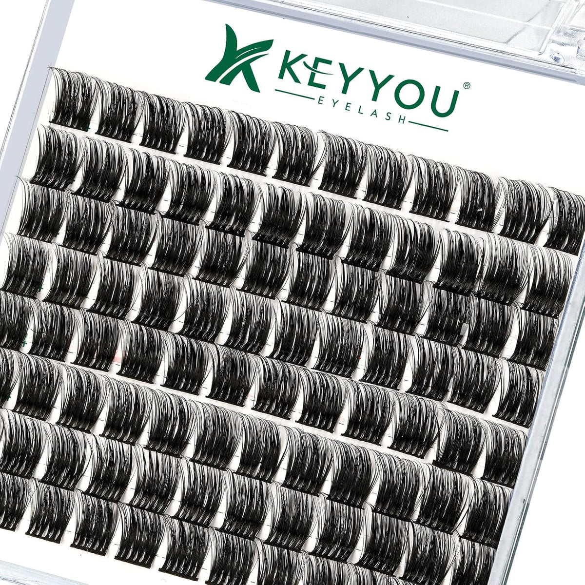 Lash Clusters 96pcs Individual Lashes Y12 D Curl 12mm Cluster Lashes KEYYOU Volume Wispy Lash