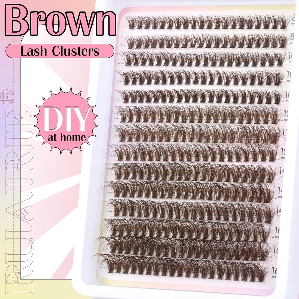 Brown Lash Clusters Eyelash Extensions 280pcs Volume Eyelash Clusters Lash Extensions 8-16MM