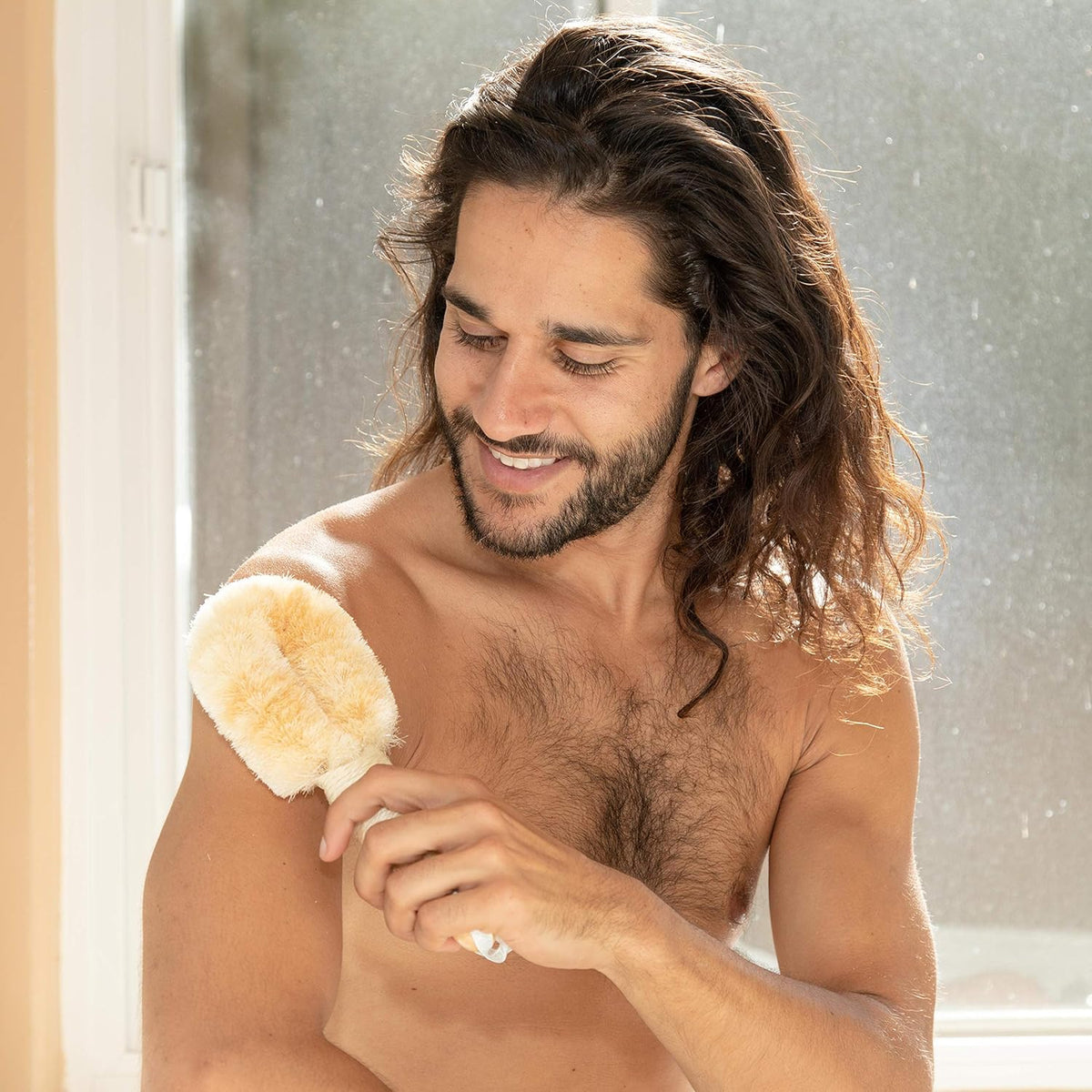 GranNaturals Bath & Shower Dry Skin and Body Sisal Brush | Naturals Fibers to Improve Blood