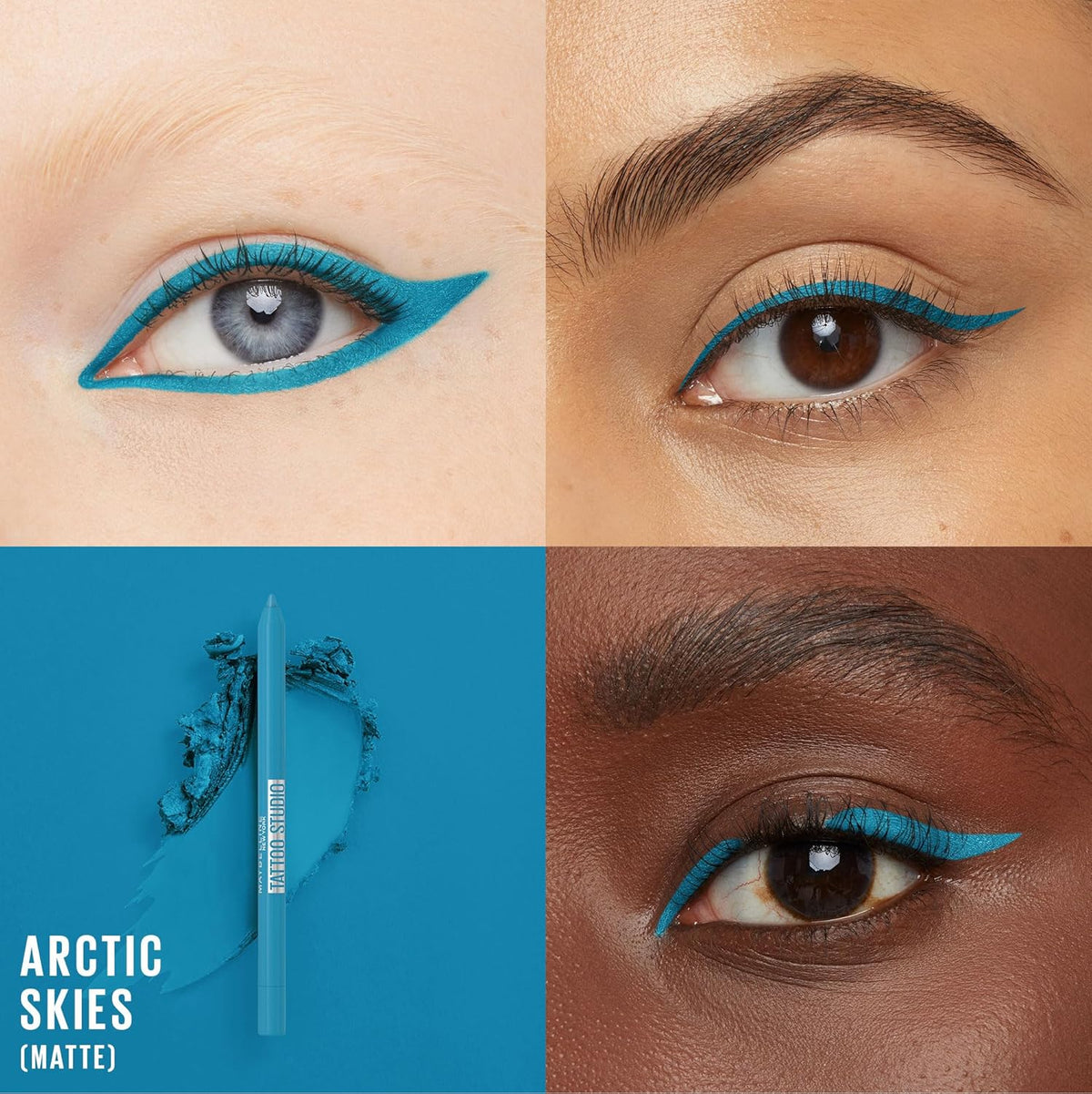 Maybelline New York Tattoo Studio Long-Lasting Sharpenable Eyeliner Pencil, Glide on Smooth Gel