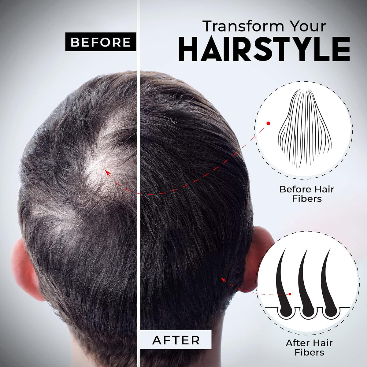 ELEVATE Hair Fibers for Thinning Hair Large Size 40g Bottle - 100% Natural Undetectable Keratin