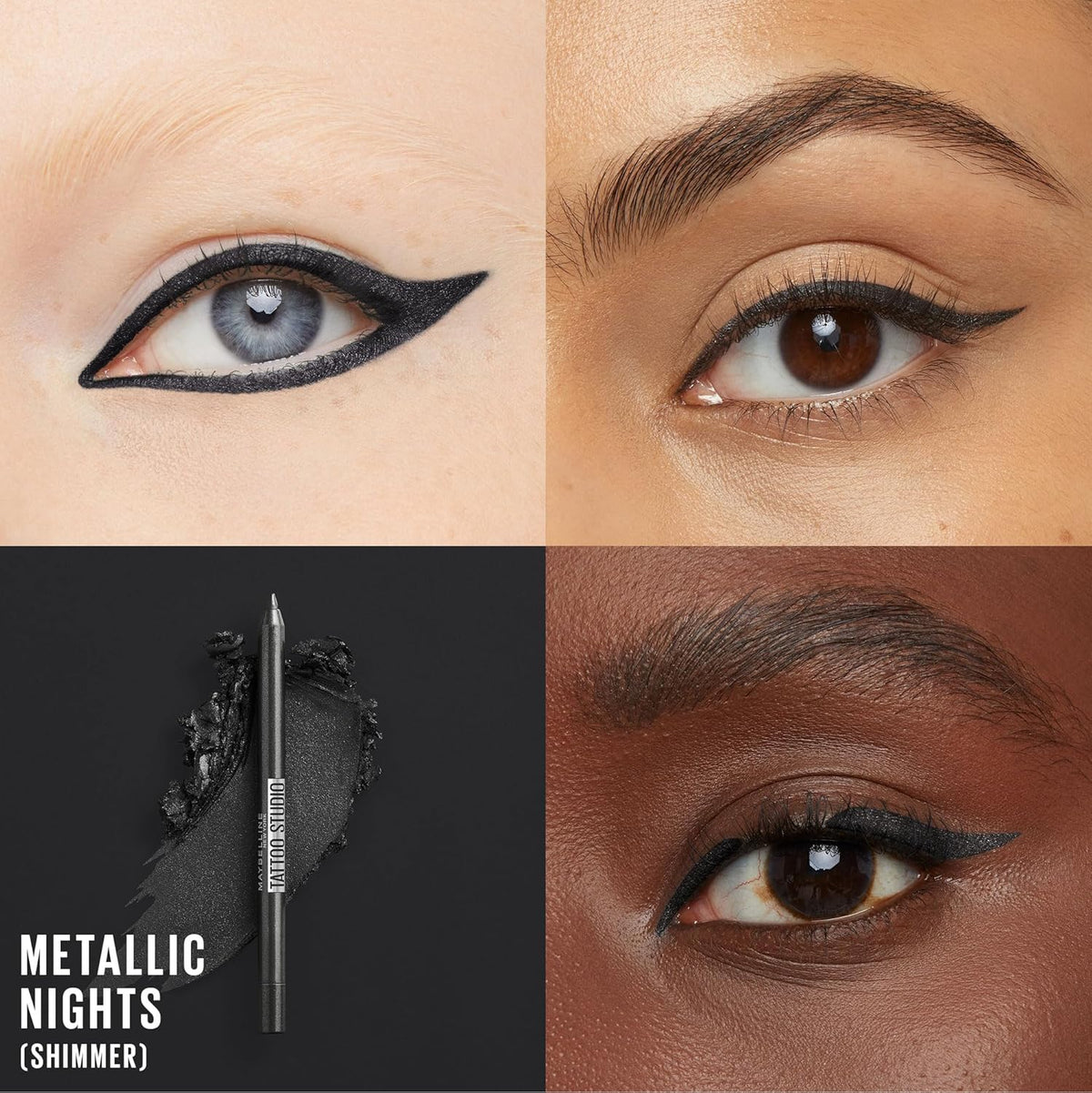 MAYBELLINE New York Tattoo Studio Long-Lasting Sharpenable Eyeliner Pencil, Glide on Smooth Gel