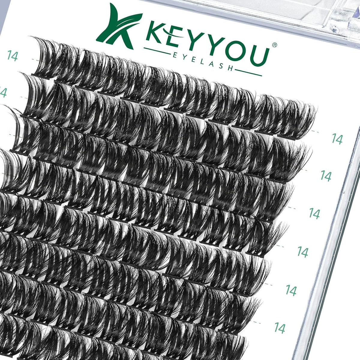 Lash Clusters,96 Pcs Cluster Lashes Y07 D Curl 14mm DIY Lash Extensions Eyelash Clusters,KEYYOU