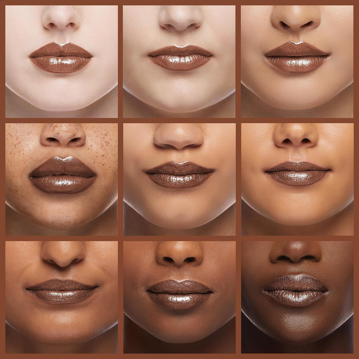 Oulac Dark Brown Lipstick for Women with Metallic 3D Shine Lightweight Hydrating Formula, High
