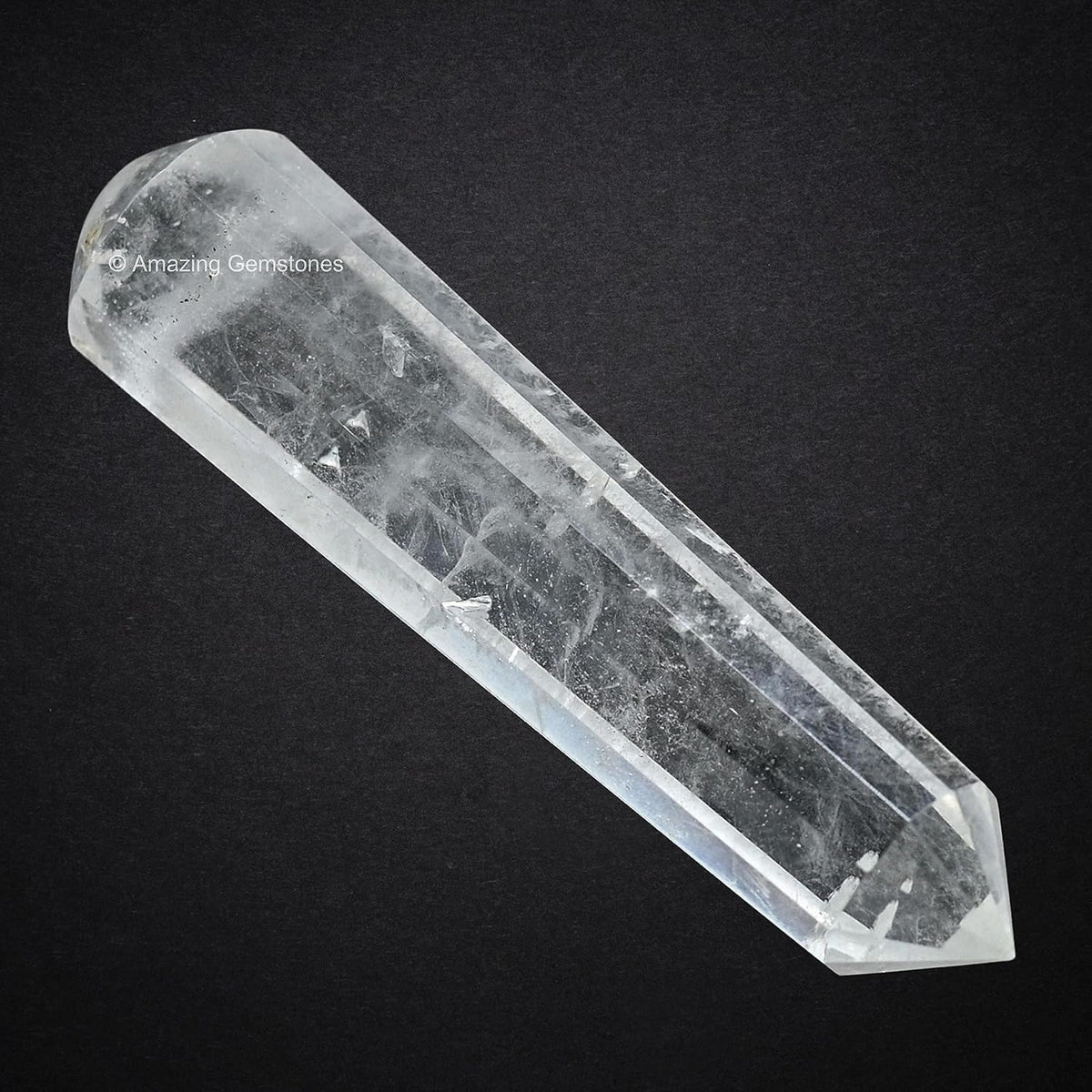 Amazing Gemstone Clear Quartz Crystal Wand Massage Stick - Pelvic Wand Gua Sha for Adults
