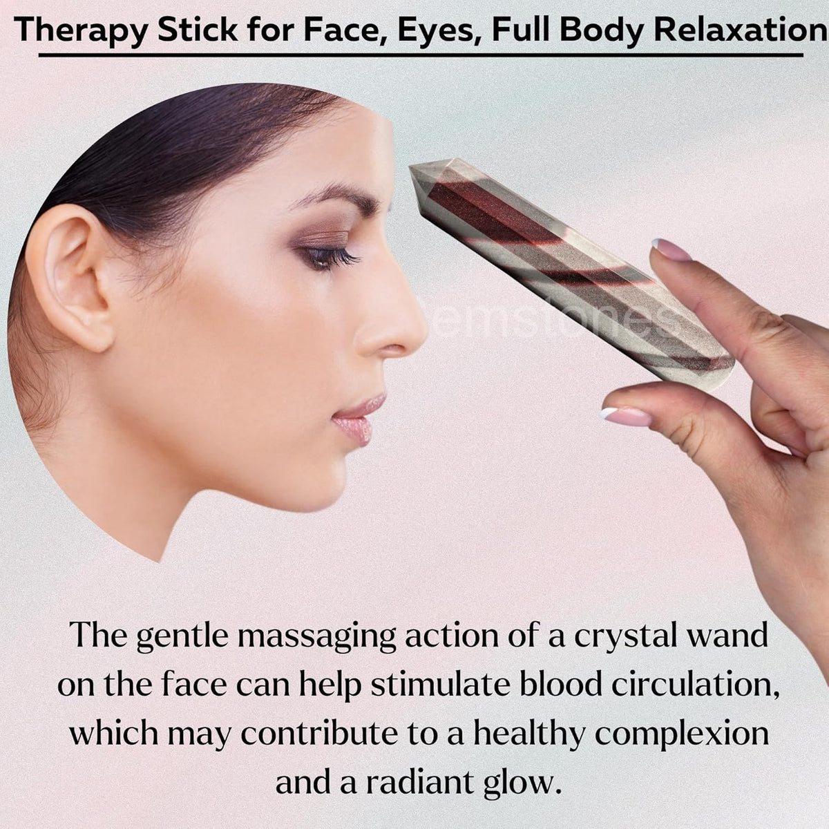 Amazing Gemstone Narmada Shiva Lingam Crystal Wand Massage Stick - Pelvic Wand Gua Sha for Adults
